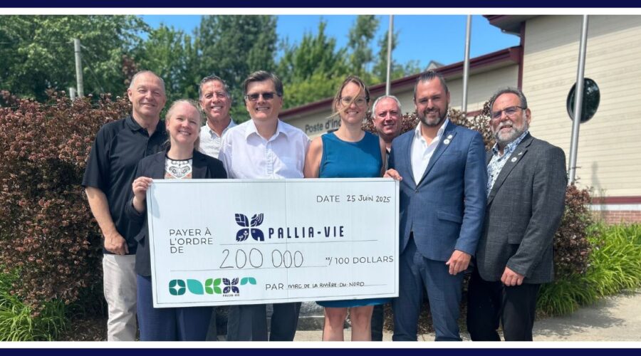 La MRC de La Rivière-du-Nord octroie 200 000 $ à Pallia-Vie pour la création du premier centre de jour spécialisé en soins palliatifs dans les Laurentides.